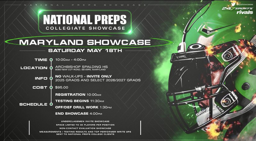 My schedule for this week 🚗: @QB_Factory DMV Spotlight camp @AFL_YorkPA Mega Practice @HannaTwpFB Harrisburg Spring Fling & of course NP Maryland Showcase on Sat. #WhyNP @NPCoachZim Look forward to seeing coaches & players out at all the events! 💯