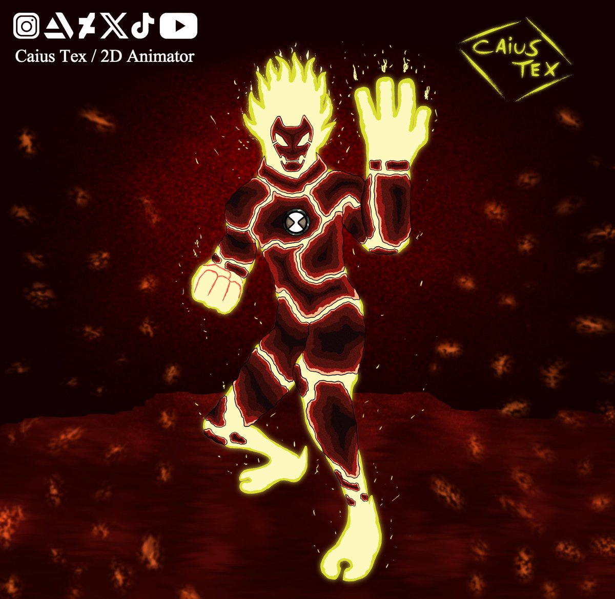 CaiusTex's tweet photo. Chama - Ben 10 Clássico 
Olá a todos, trazendo pra vocês uma arte do meu alien favorito para a collab do digníssimo @Mendes12Gu , espero que gostem :))) 
#omnicollab #ben10fanart #Ben10classic https://t.co/KVqGi3zXg6