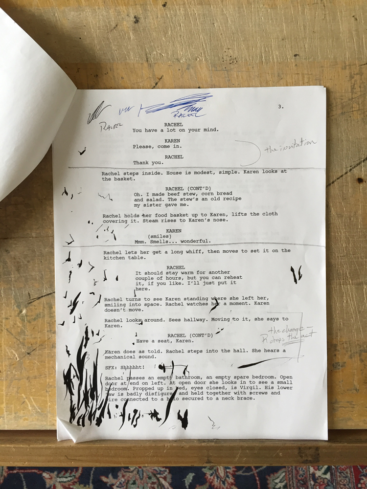 A page of script from Rachel Rising.