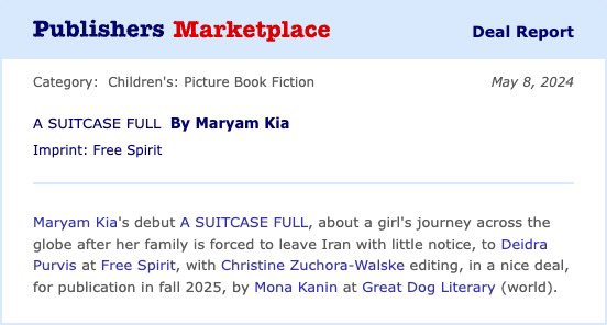 My picture book, A Suitcase Full, is coming Fall 2025! I wrote the picture book I wish I had when I was little. I’m so excited to share this story with all of you. More to come. 🧳💫
#kidlit #childrensbooks