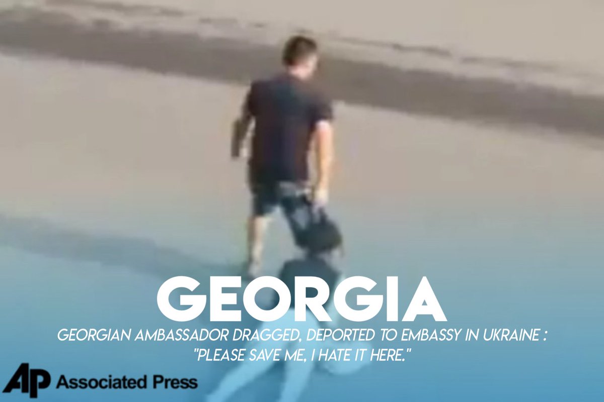 Associated_RBLX's tweet photo. GEORGIA
Georgian Ambassador to Ukraine seen getting dragged to the airport and deported to his Embassy, says he never agreed to this : "NOT UKRAINE, EVERYTHING BUT FEMBOY LAND, PLEASE." says his diplomatic staff. https://t.co/auRjxWymRt