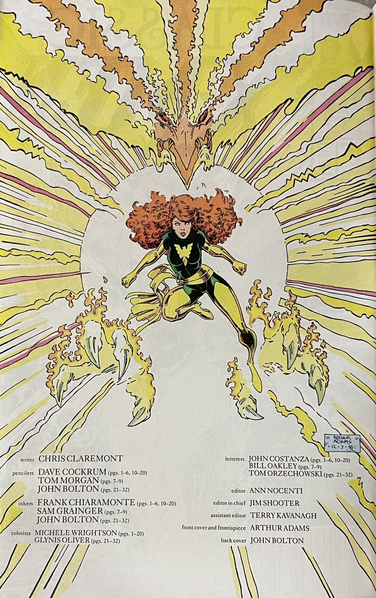 Art Adams cover and credit page art, Classic X-men