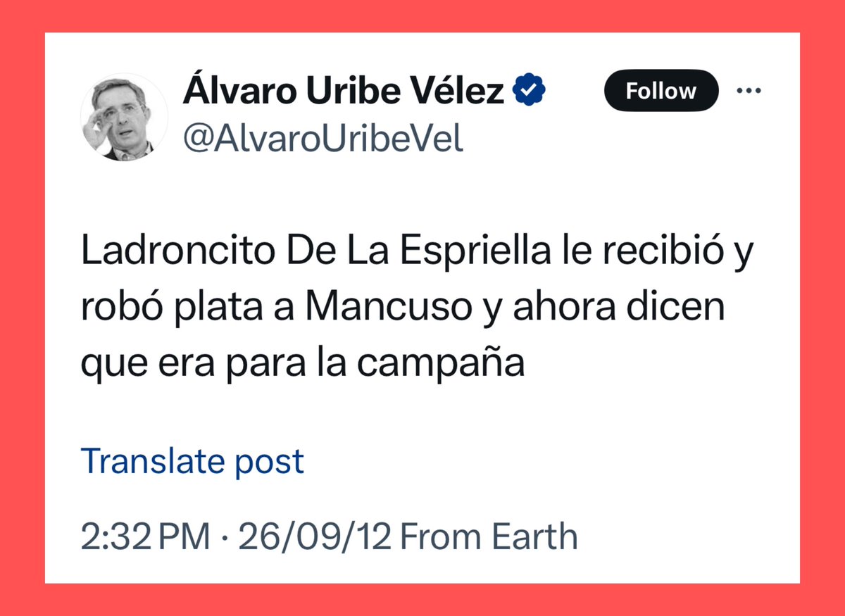 A Abelardo de la Espriella @ABDELAESPRIELLA el “Mono Abello” lo llama: “𝗠𝗮𝗿𝗶𝗾𝘂𝗶𝘁𝗮” y su jefe Álvaro Uribe en el 2012 te llamó “𝗟𝗮𝗱𝗿𝗼𝗻𝗰𝗶𝘁𝗼”. 
¿Eres un mariquita ladroncito? 🤣