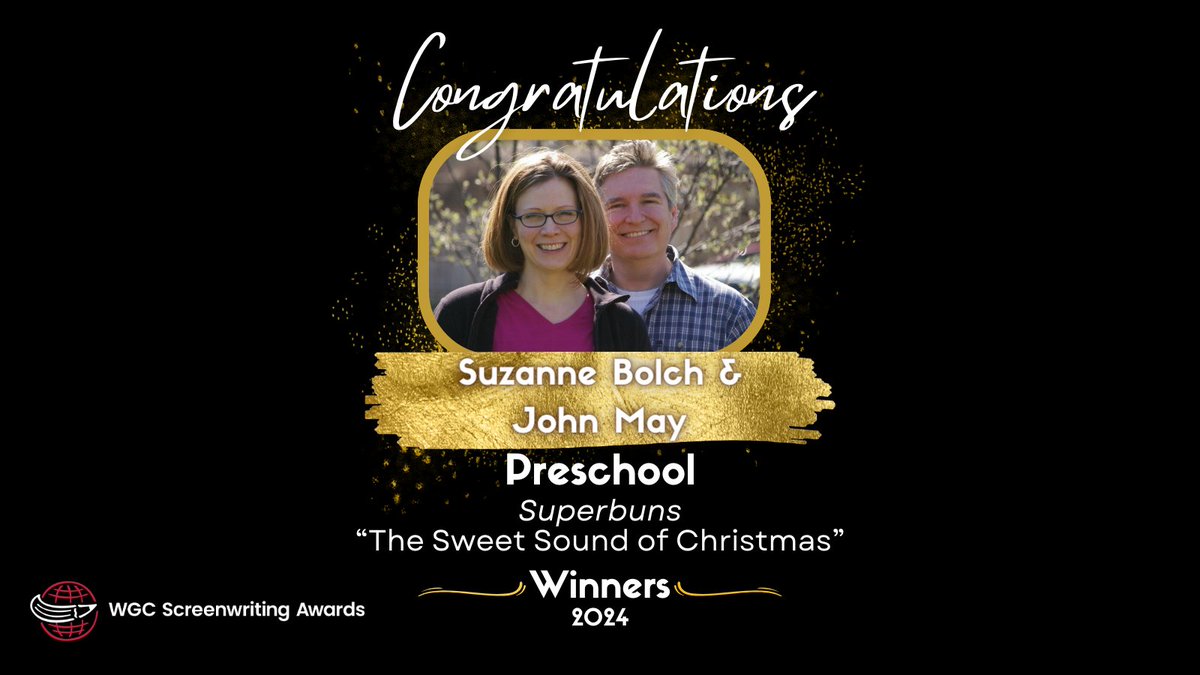 The winner of the #WGCAward for best PRESCHOOL is Superbuns, “The Sweet Sound of Christmas” written by Suzanne Bolch & John May!
