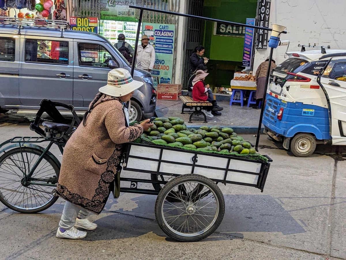 An avocado trader in Puno today