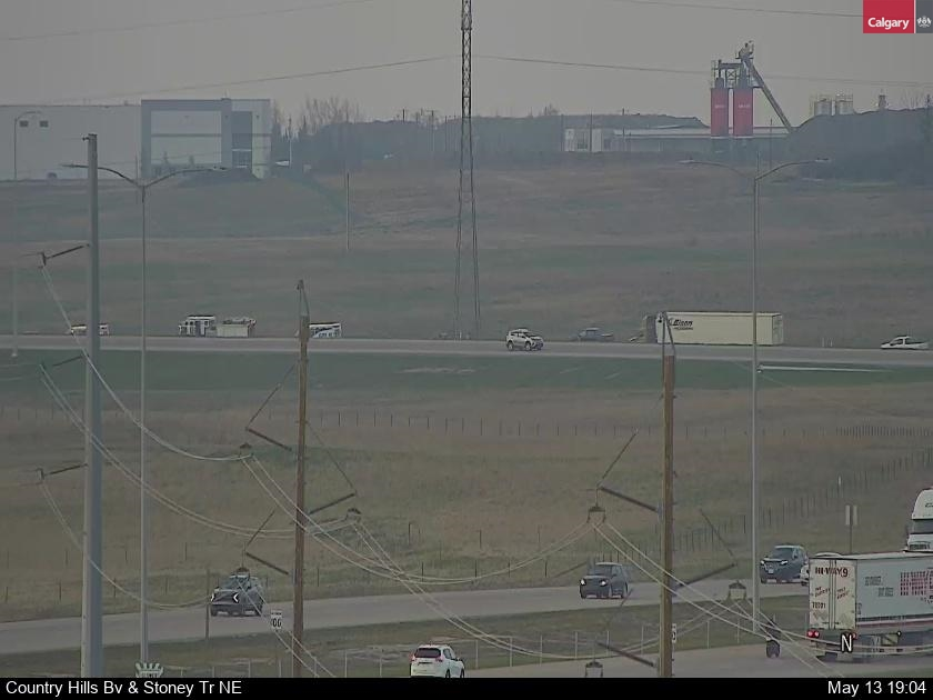 In the Northeast, single-vehicle rollover on WB Stoney Trail around the curve from NB Stoney Trail, blocking the right-hand lane #yyctraffic