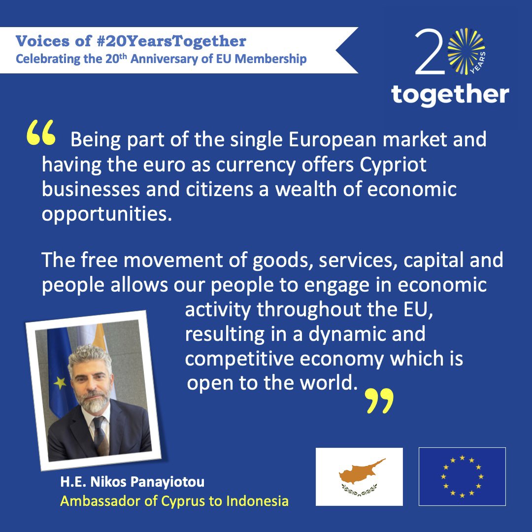 20 Years of Cyprus 🇨🇾 in the EU 🇪🇺

#20YearsTogether