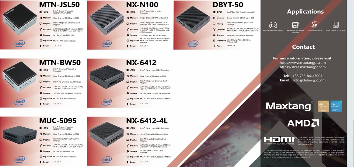MaxtangPC's tweet image. 😊Maxtang Industrial Embedded computers updated.
#embeddedboards #embeddedcomputers #maxtang #maxtangpc #maxtangcomputer