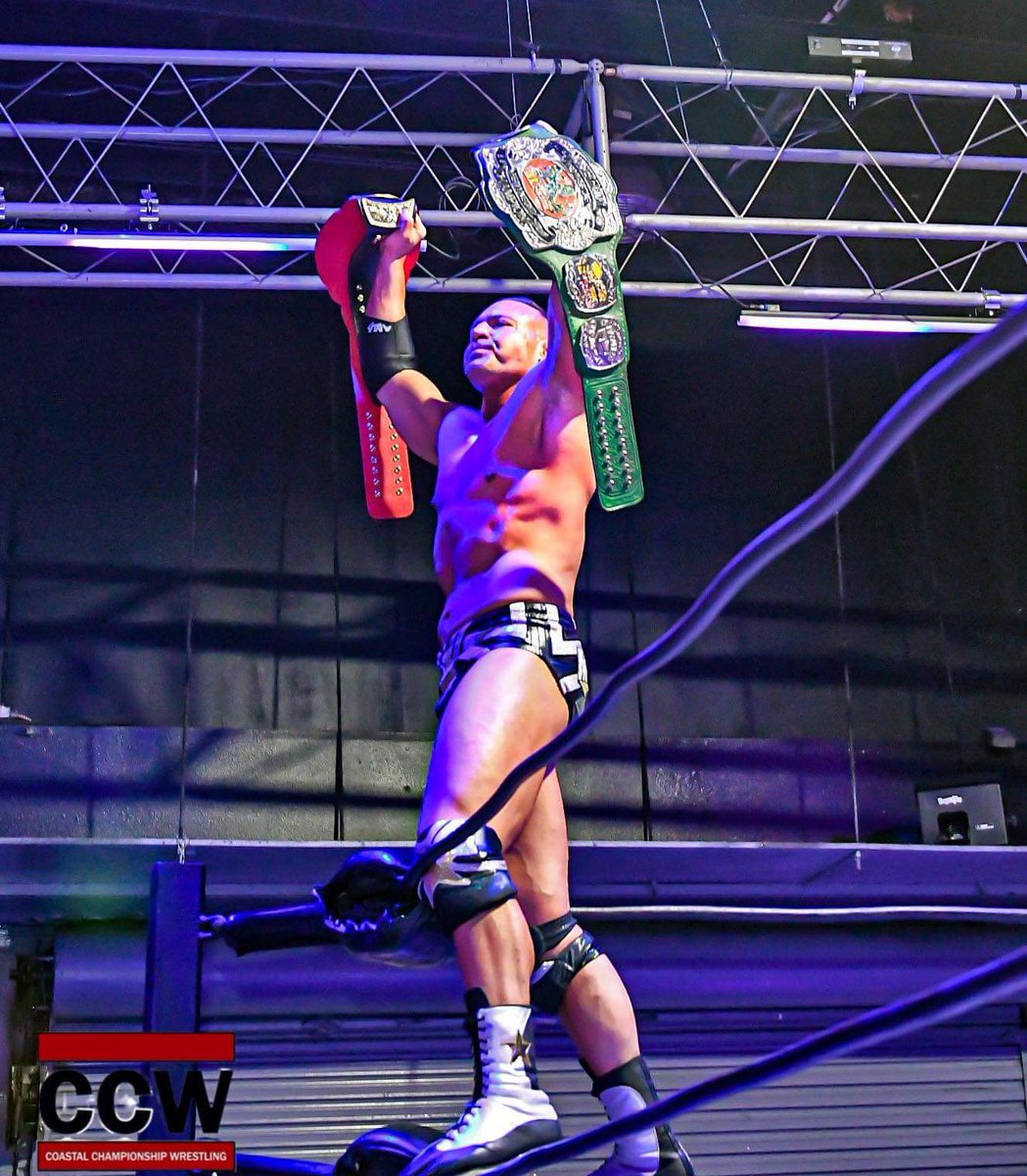 CCW World Champion and Monster Factory Heavyweight Champion, QT Marshall! #QT2Belts 📸: @wrestlingEmpir2