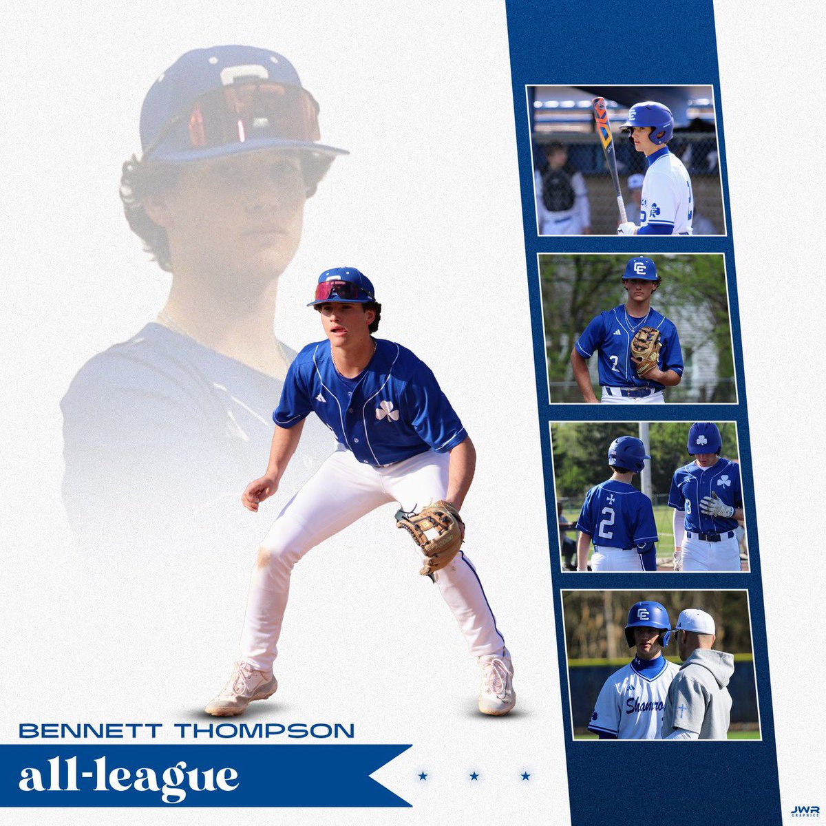 Congratulations @Bennett_T2 earning All-League! The sophomore 2B has tallied a .333 batting average in league play, while playing a stellar second base. He has chipped in 3 doubles and 8 RBI. Proud of you Bennett! Great job!!!