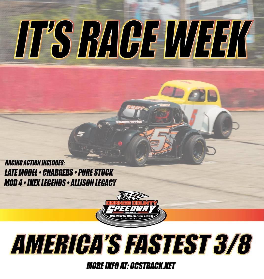 IT'S RACE WEEK We are back in action this Saturday night at America's Fastest 3/8. Racing action includes Late Model, Choice Automotive Chargers, Rougemont Storage Pure Stocks, Mod 4, @USLegendCars and @allison_legacy Grandstands Open at 5 PM ⏰ 5:30 PM 🟢 7 PM 🎟️ $15/$12/$2