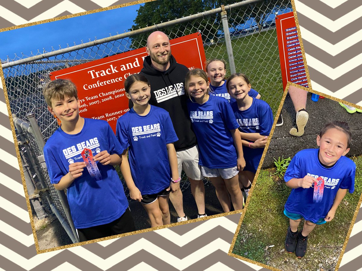 Elementary Track & Field Event was so fun to watch! Caught just a few of the cubs for a pic with a Coach Maison #fosteringthegoodstuff #championsatheart @Desbears @DCS_TN