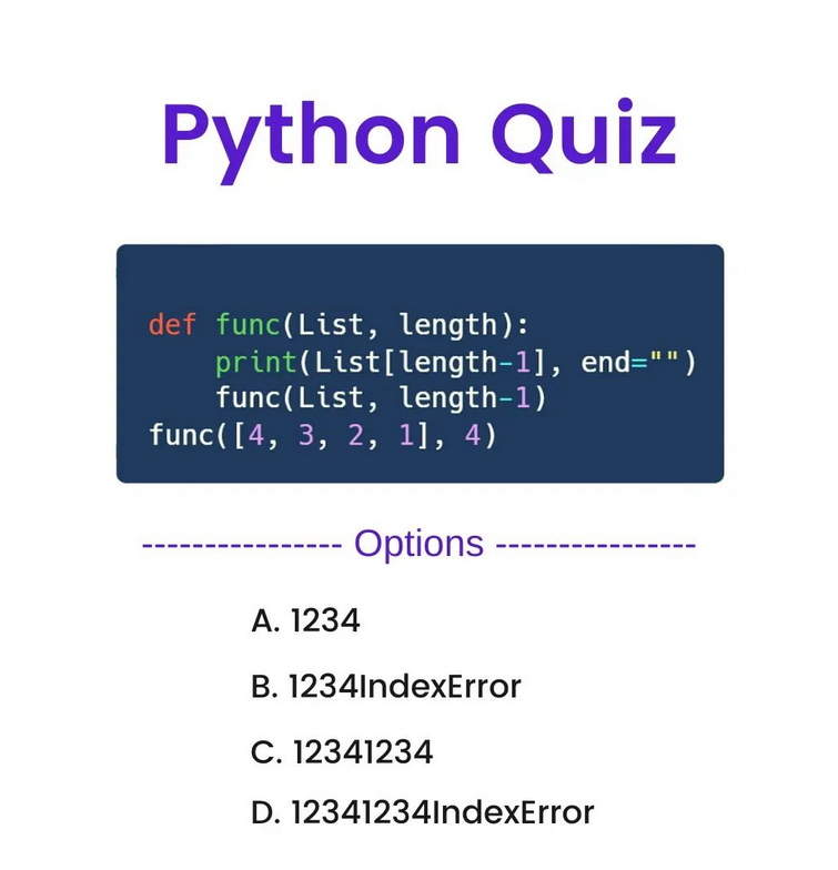 Python Question / Quiz; What is the output of the following Python code, and why? 🤔🚀 Comment your answers below! 👇 #python #programming #developer #morioh #programmer #coding #coder #webdeveloper #webdevelopment #pythonprogramming #pythonquiz #machinelearning #datascience