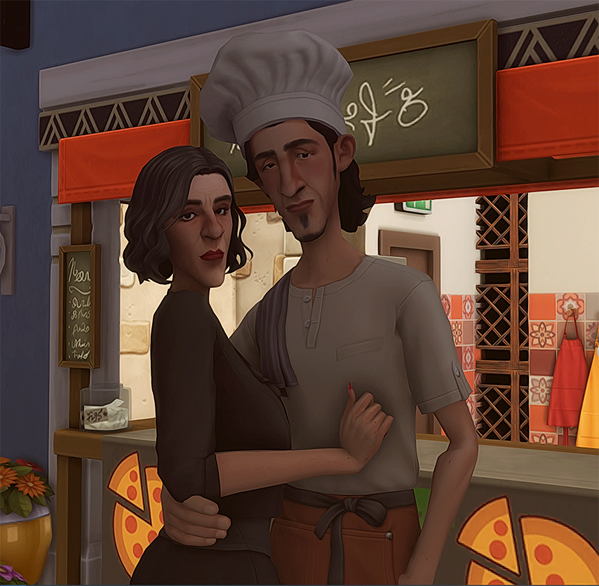 Mario and his wife Antonella They are a couple in their early 50s who own a restaurant and have a 10-year-old son. #thesims4