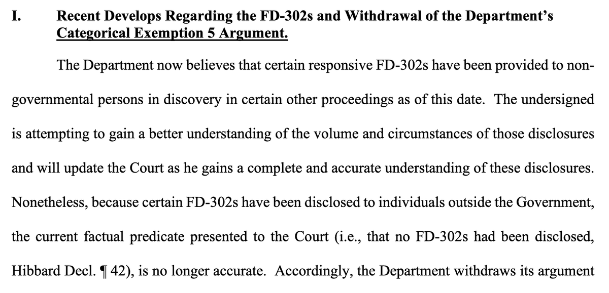 NEW: DOJ admits foul-up in NYT #FOIA case over OG Durham probe of CIA torture of terror detainees. Misled court by claiming FBI '302' reports didn't circulate outside govt. Doc: storage.courtlistener.com/recap/gov.usco… Earlier: politico.com/blogs/under-th…