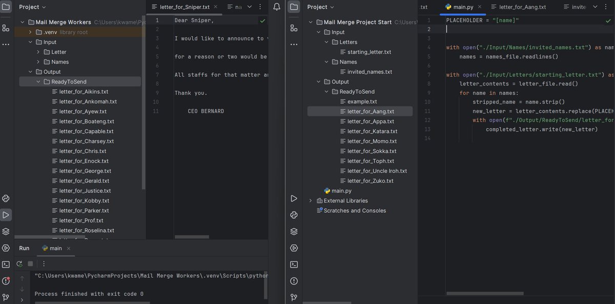 ben_code3's tweet image. Day 24 of #100daysofcodechallenge 
✅Files, Directories and Paths
✅Got my hands on some automations
following the #100daysofpython course by App Brewery.😊