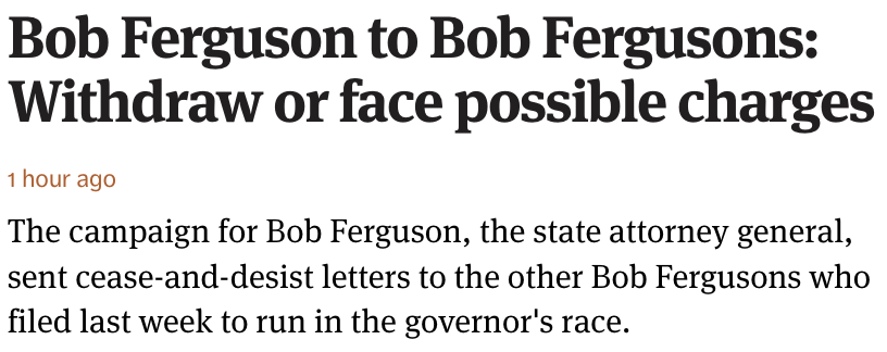 I think AP style is 'Bobs Ferguson', actually.