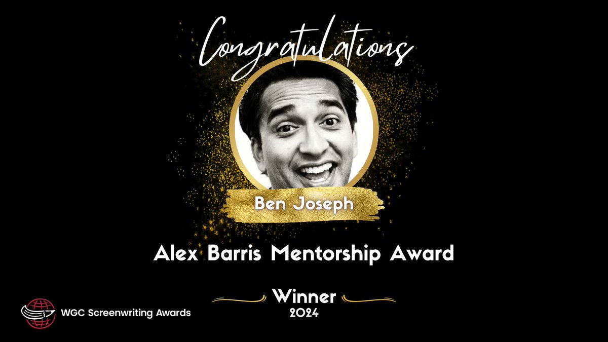 The winner of the Alex Barris Mentorship Award is Ben Joseph! #WGCAwards