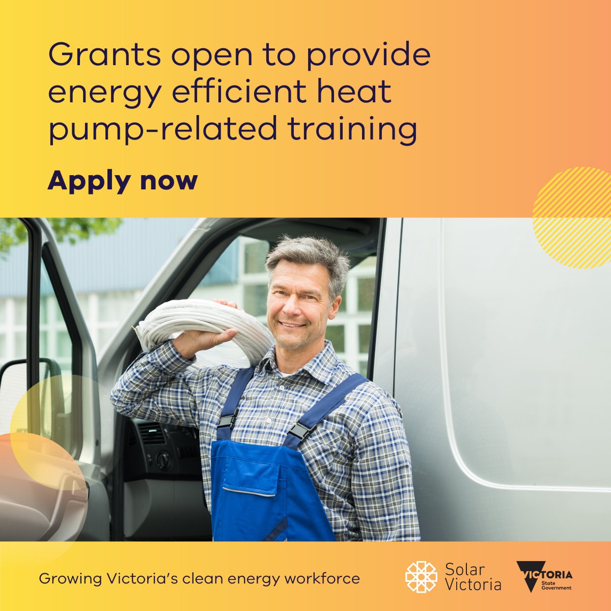 Grant applications are open to deliver training to plumbers and fourth-year plumbing apprentices in Victoria. Funded by @SolarVictoriaAU . Applications close 24 April: solar.vic.gov.au/training-and-w…