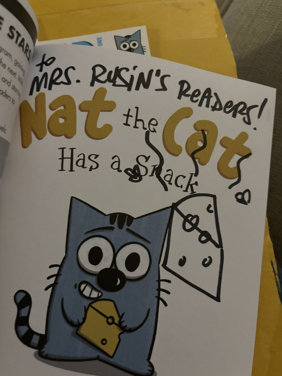 Thank you @Jarrett_Lerner and @SilUnicornActon for these signed copies of the latest Nat the Cat!!! 🐱