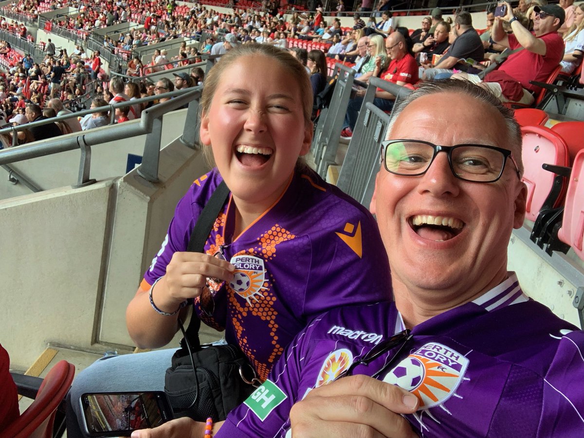 International Glory! 🌍
Great to see Bex and Darran Hara rocking the famous purple at last weekend's Women's FA Cup Final at Wembley. 👏💜
@aleaguewomen @aleaguemen 
#ZamGlory #ONEGlory