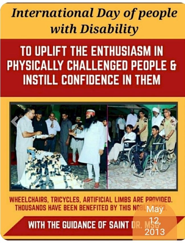Facing countless hurdles, those with disabilities show remarkable resilience. #साथी_मुहिम, championed by Ram Rahim Ji and facilitated by Dera Sacha Sauda, provides free wheelchairs, tricycles, and medical assistance, fostering their self-assurance