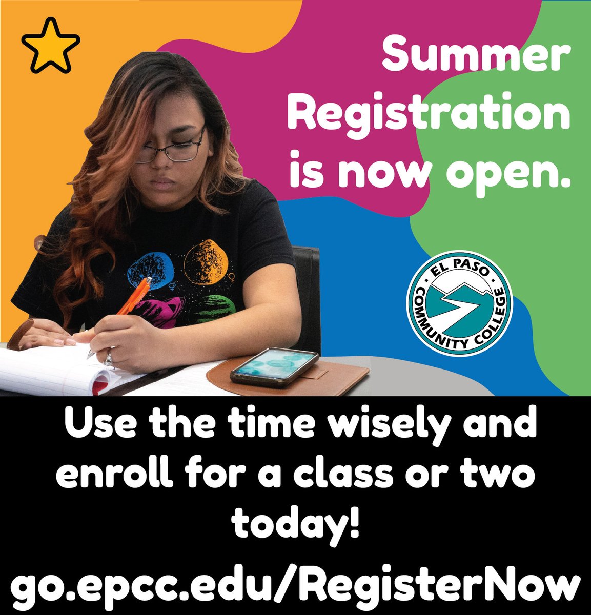 Register for summer classes and get ahead today! Visit go.epcc.edu/RegisterNow.