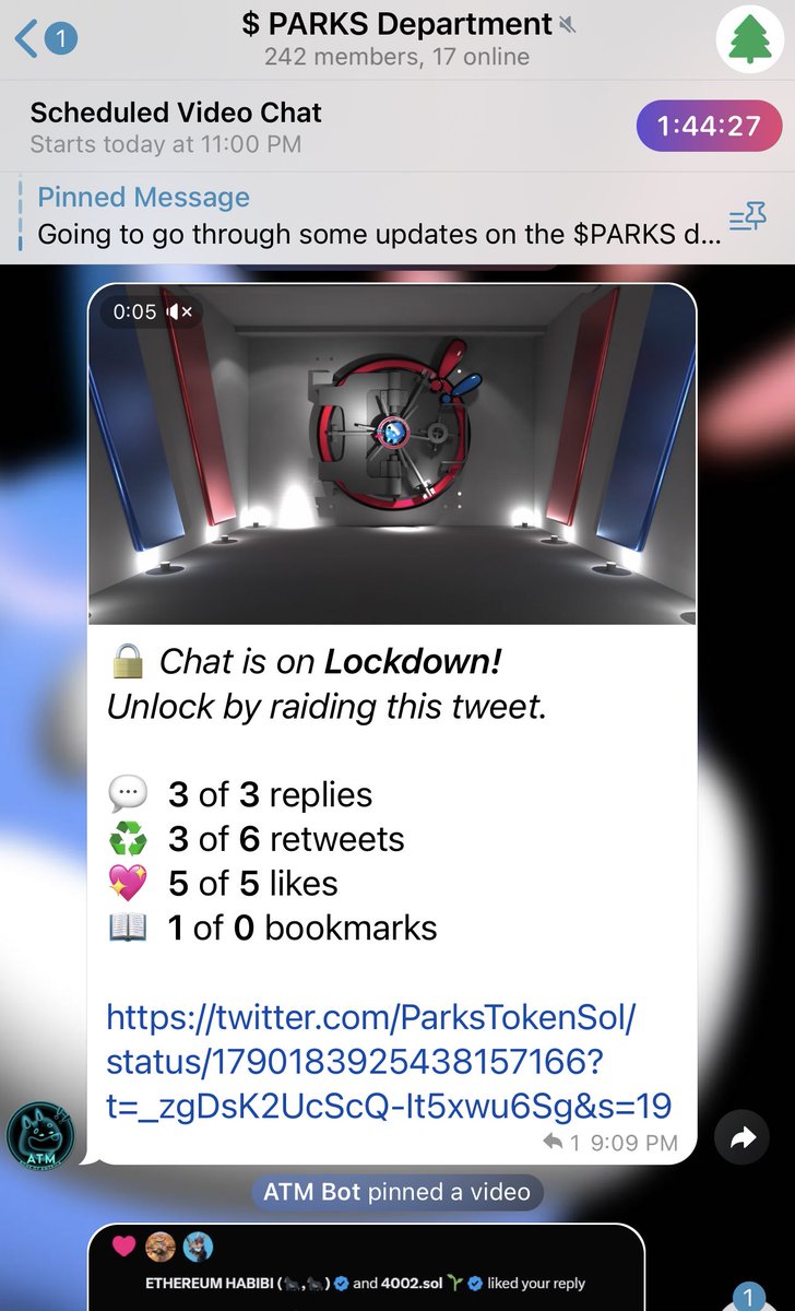Nice to see @ParksTokenSol 🌳 $PARKS enjoying the new Lockdown Raids 🔒 ATM Raid Bot is the most advanced bot of its kind. It’s the only raidbot on $SOL enabling YOUR community to #GetPaidToRaid! 🏧🤖 $BONKFA