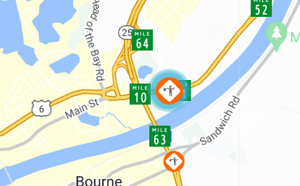 Beginning this week in #Bourne overnight painting at Belmont Circle Rotary. Work will be performed beginning 5/13, from 9:00pm until 5:00am and will continue for 6 weeks. Lane closures will occur with occasional closure of the Route 25 of ramp to Bourne with a detour in place.