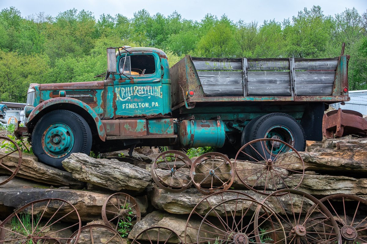 An old truck spotted on the side of US 422 in Fenelton, Pennsylvania, property of Krill Recycling. There's never a shortage of interesting things off the beaten path.