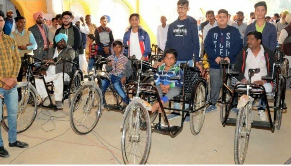 Under the inspiration of spiritual saint Ram Rahim ji, followers of Dera Sacha Sauda provide free wheelchairs, tricycles, crutches and medical aid to help the disabled people under #साथी_मुहिम