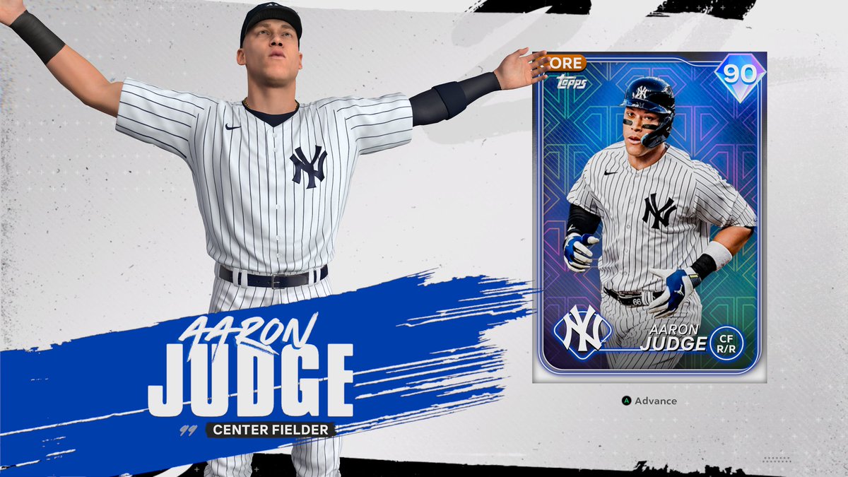 Pulled an Aaron Judge card from just playing my mini season and earning packs.  The show is hella good! On GamePass too!  #MLBTheShow24  #xbox #GamePass  #Sandiegostudio
