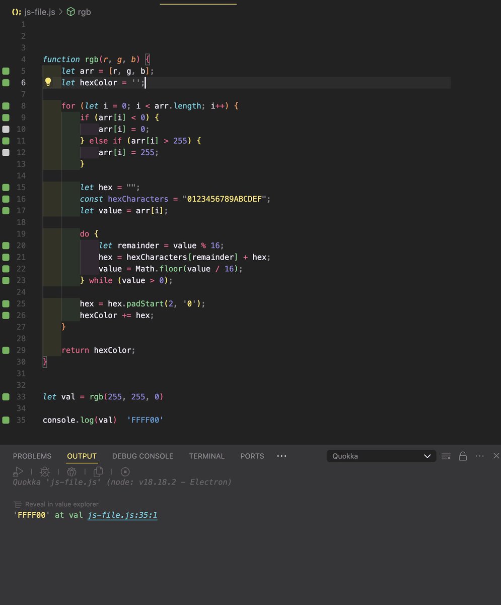 God, I love coding. 

Woke up early today and ground out some of my dashboard project but I decided I need to continue to supplement any project I work on with CodeWars to grease the wheels.

I also love the Quokka JS extension for VS Code, it makes writing JavaScript so easy!