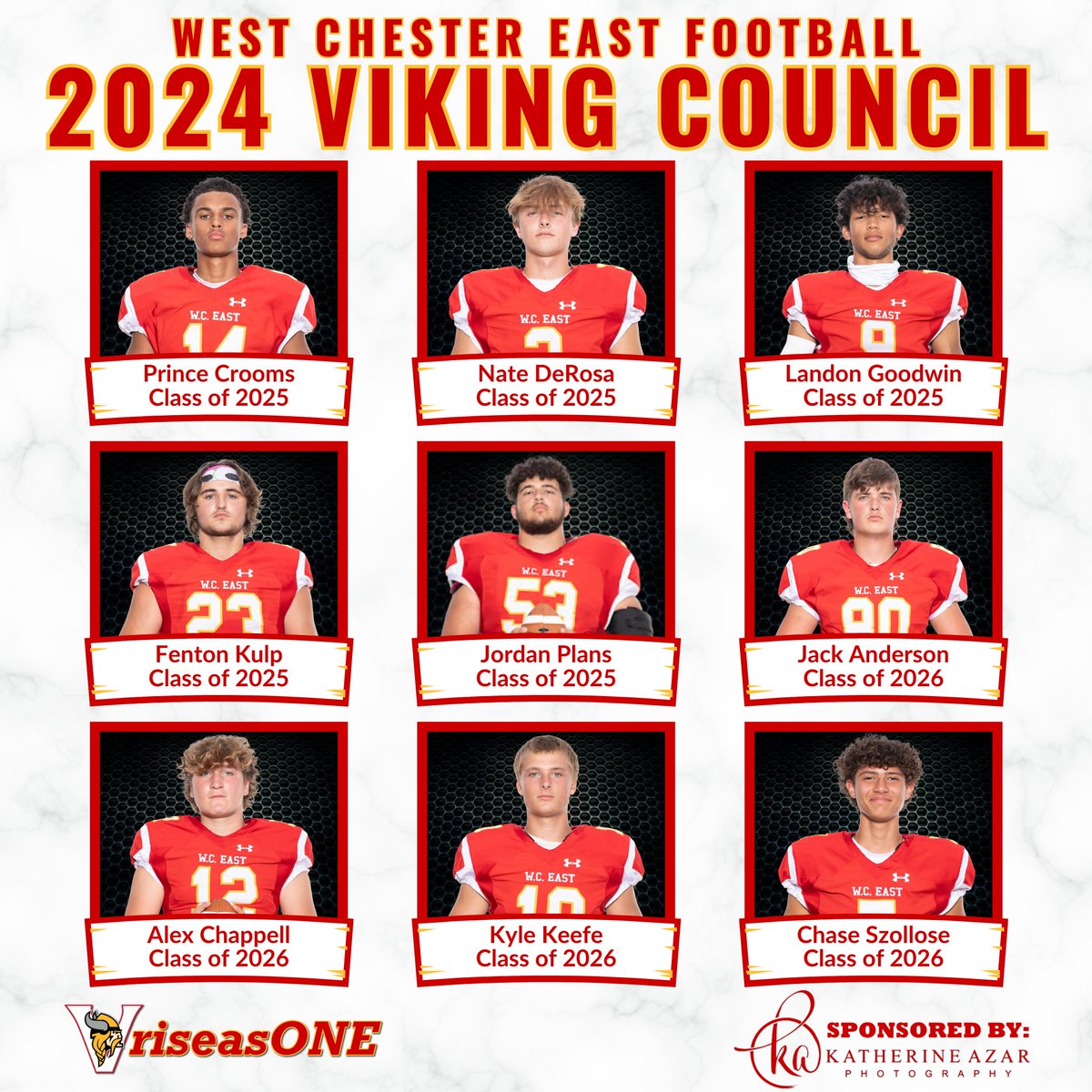 ⚓️Congrats to our 2024 Viking Council⚓️

We are excited for you all to lead our team and program on the field, in the school  and in the community! #vikingpride #riseasONE 

@FugettFootball @WestChesterASD @DubCsports @SportsByBLinder @EPAFootball @PaFootballNews @CaryMoyer