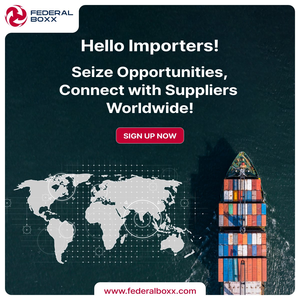Attention Importers!  Don't miss out on global opportunities! Connect with suppliers worldwide on FederalBoxx and take your business to new heights! Sign up now and expand your network. #Importers #GlobalTrade #BusinessGrowth #SupplyChain #Importing