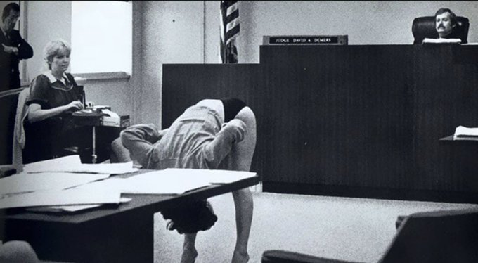 A dancer bends over in front of the judge to show that her underwear was too large to expose anything anatomical. In 1983, three exotic dancers were arrested by undercover officers for violating Pinellas County’s anti-nudity ordinance. The dancers argued that their shorts