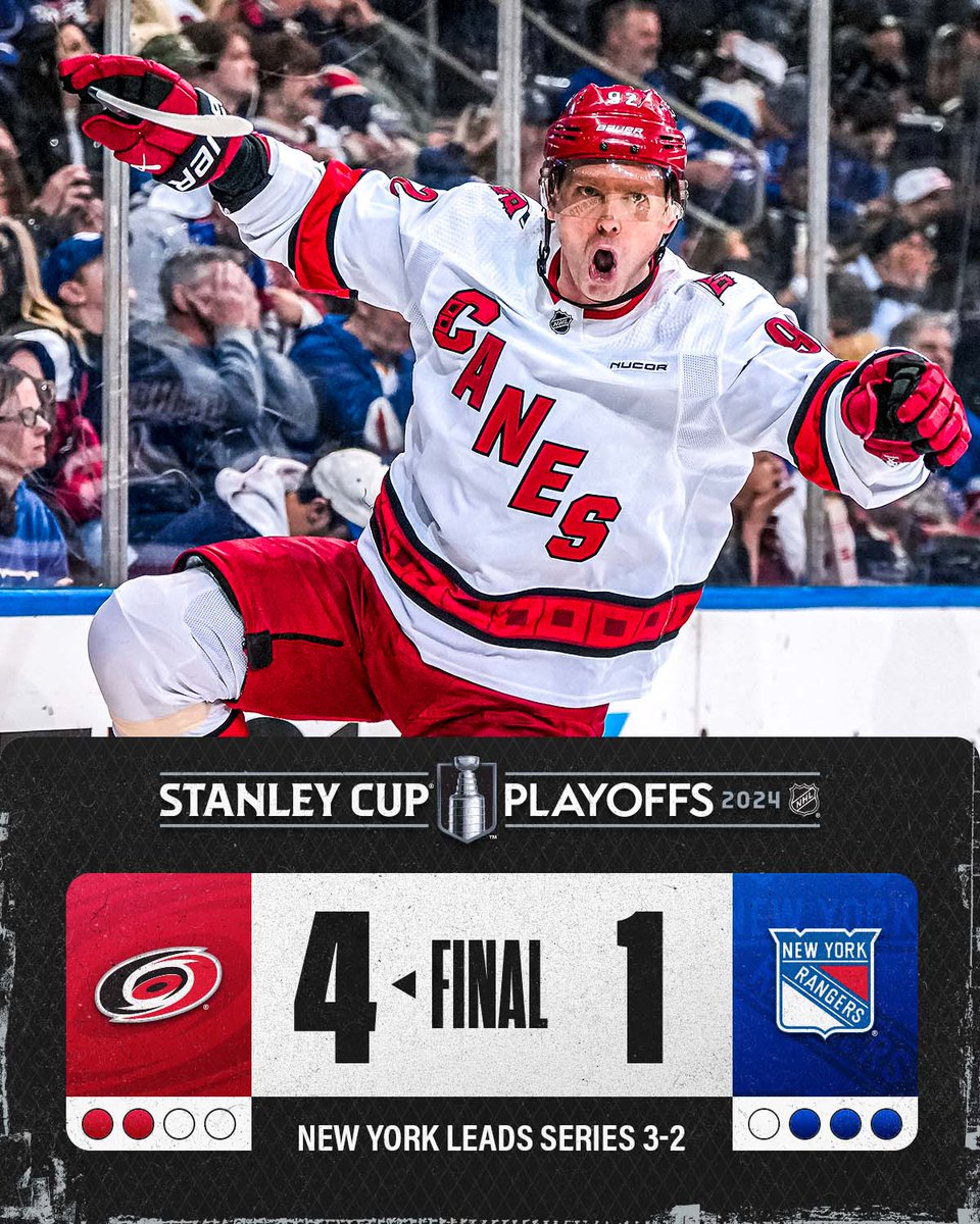 GOING BACK TO RALEIGH. 😤 #StanleyCup 

The @Canes force Game 6!