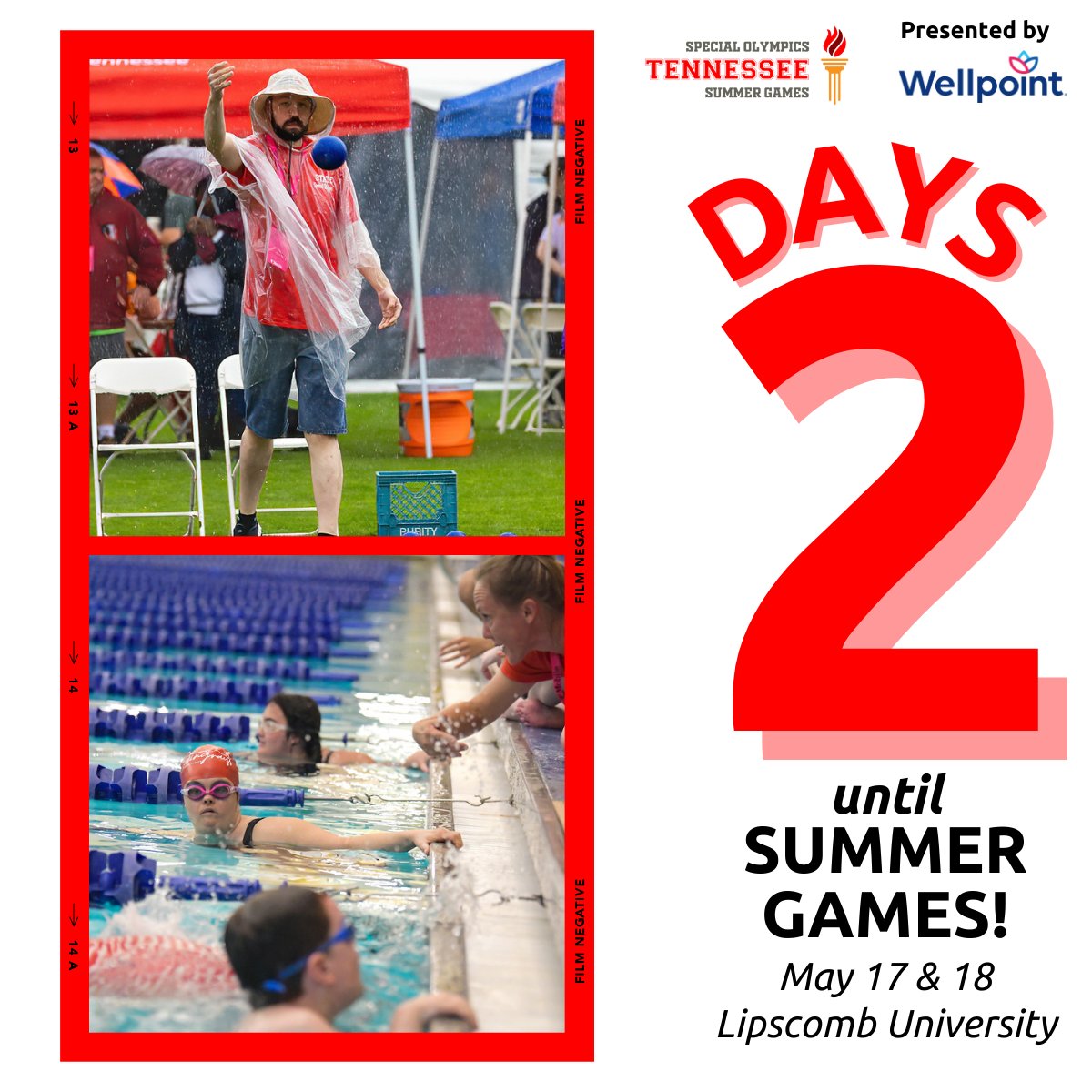 In TWO days, athletes across the state will descend upon Nashville to compete in State Summer Games presented by @wellpoint Tennessee! Learn more about the event: specialolympicstn.org/summergames
