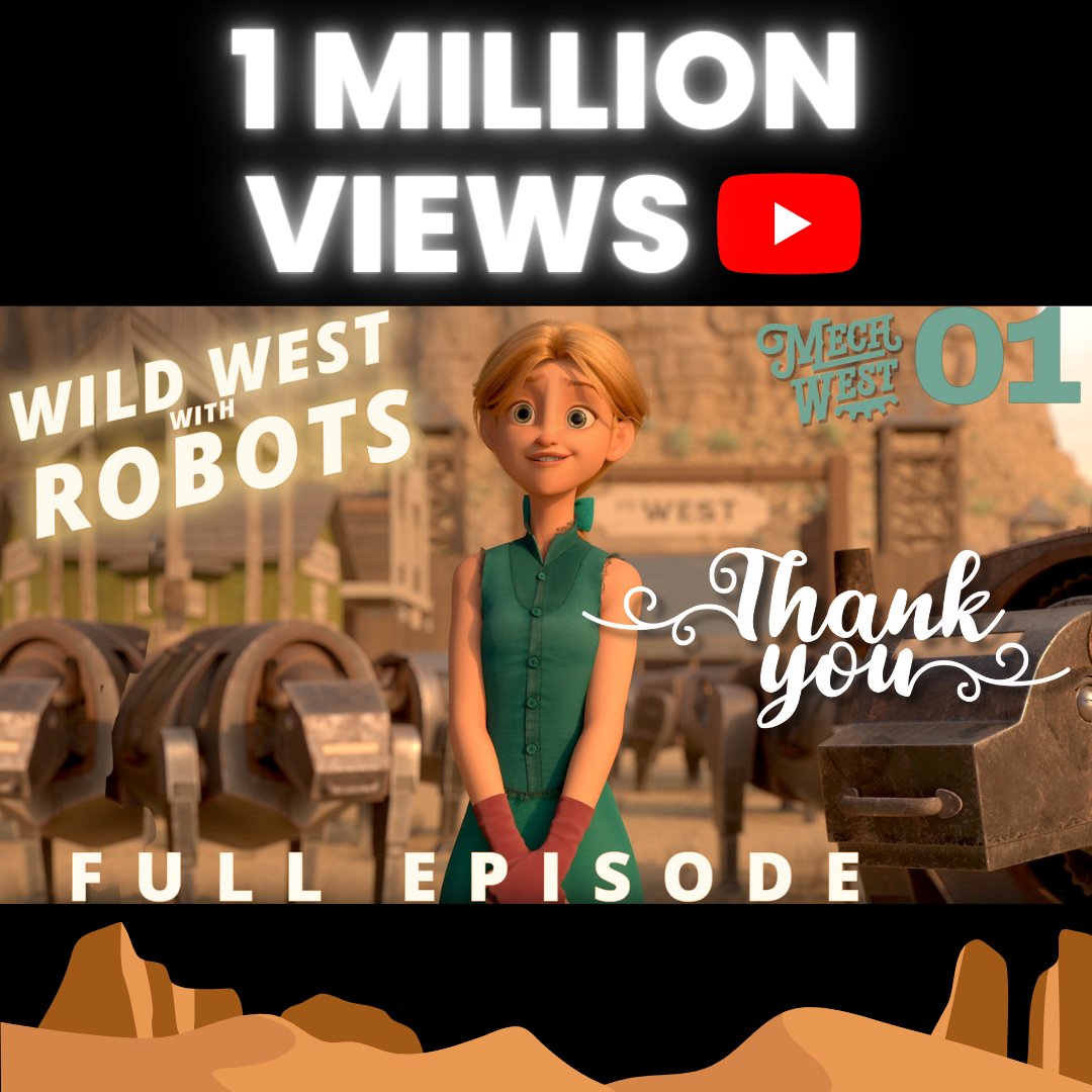 MechWest Episode One just hit 1 Million Views!

Thank you so much for your support 🤠

#animatedshow #MechWestShow #MechWest #animschool #animschoolstudios #3Danimation #kidstv #indieanimation #animation #wildwest