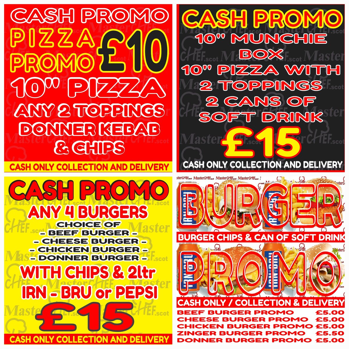 masterchef_scot's tweet image. CASH IS KING PROMO
Tuesdays Deals grab a munch from the sensational deals Collection or Delivery by calling the shop directly  01418807766 CASH ONLY DEALS  (when placing the order you will have to mention PROMO) T&amp;amp;C