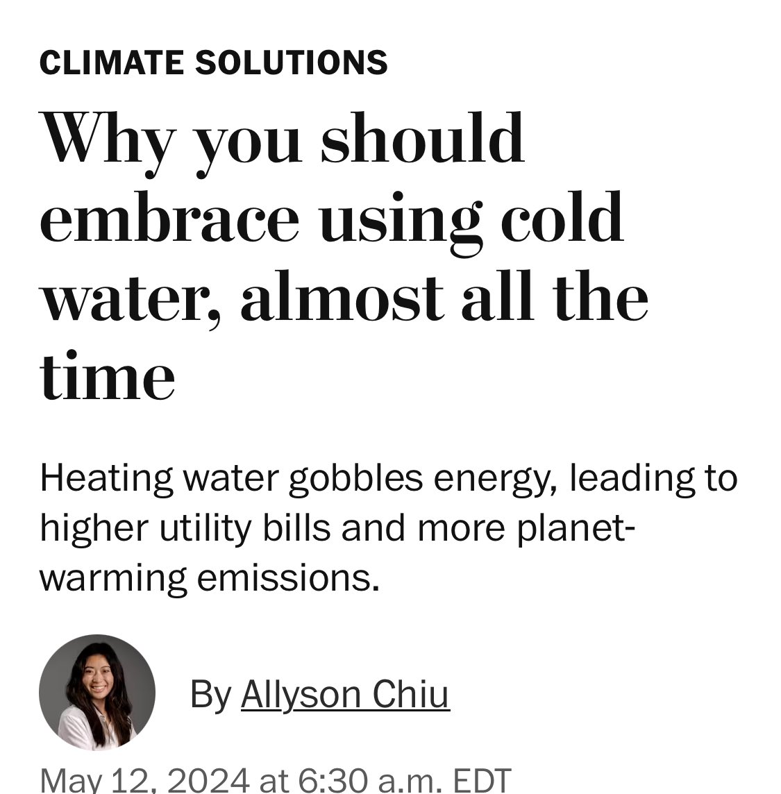 No. I will not use cold water all the time. I will build a future of abundance and fix the problems in the way of living a comfortable life - for myself, for everyone. This attitude is giving up. I will not give up.