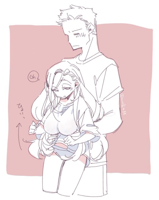 同棲蜜杞ちゃんと後輩くん。蜜杞ちゃんの細さを改めて実感してる後輩くん☺️ #ちびっこちゃん朝活 