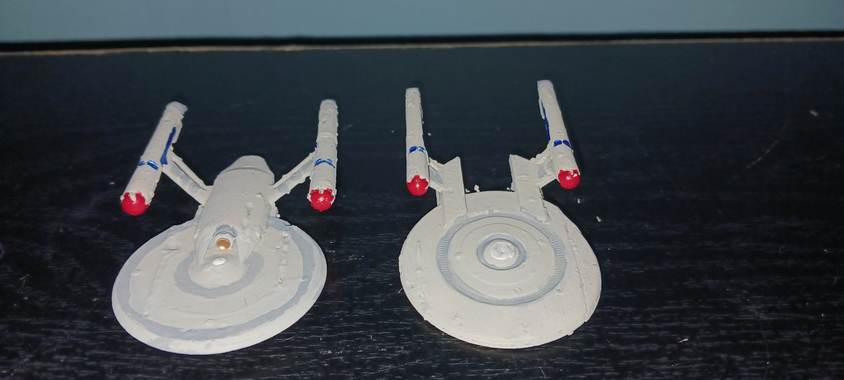2 more 3D resin printed Star Trek ships I printed these from files from Chrispy-shipyards on deviantart false flag starship from snw season 2 snw style uss ares