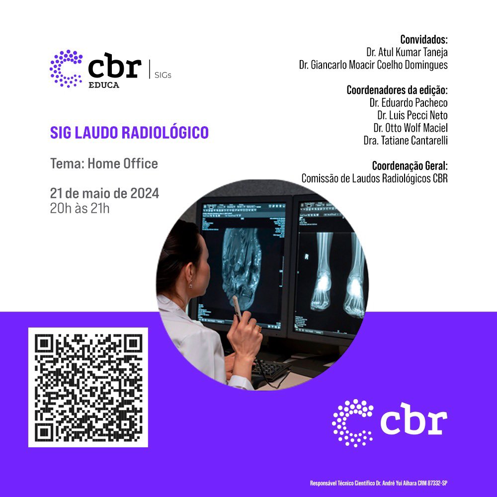 Estarei semana que vem com a turma do @CBRadiologia Laudos batendo um papo e trocando experiências sobre modelos de trabalho e home office! 🏠🖥️ Inscrevam-se no link: cursosonline.cbr.org.br/curso/sig-laud… @NetoPecci @tatcantarelli #homeoffice #laudos #radiologia