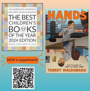 Can’t fully caption how grateful I am that amazing news arrives on the eve of other amazing news. Honored that HANDS is 1 of #bankstreet’s books of the year! And tomorrow is HANDS’ paperback birthday. BIG thanks to the @bankstreetedu committee & @nancyrosep @sheedylit @penguinusa