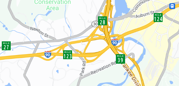 This week in #Newton #Weston overnight pavement marking on I-90 EB, between the exit 123 off ramp and the Charles Street underpass. Work will occur each night from 5/13, through 5/17, from 10pm until 5am.