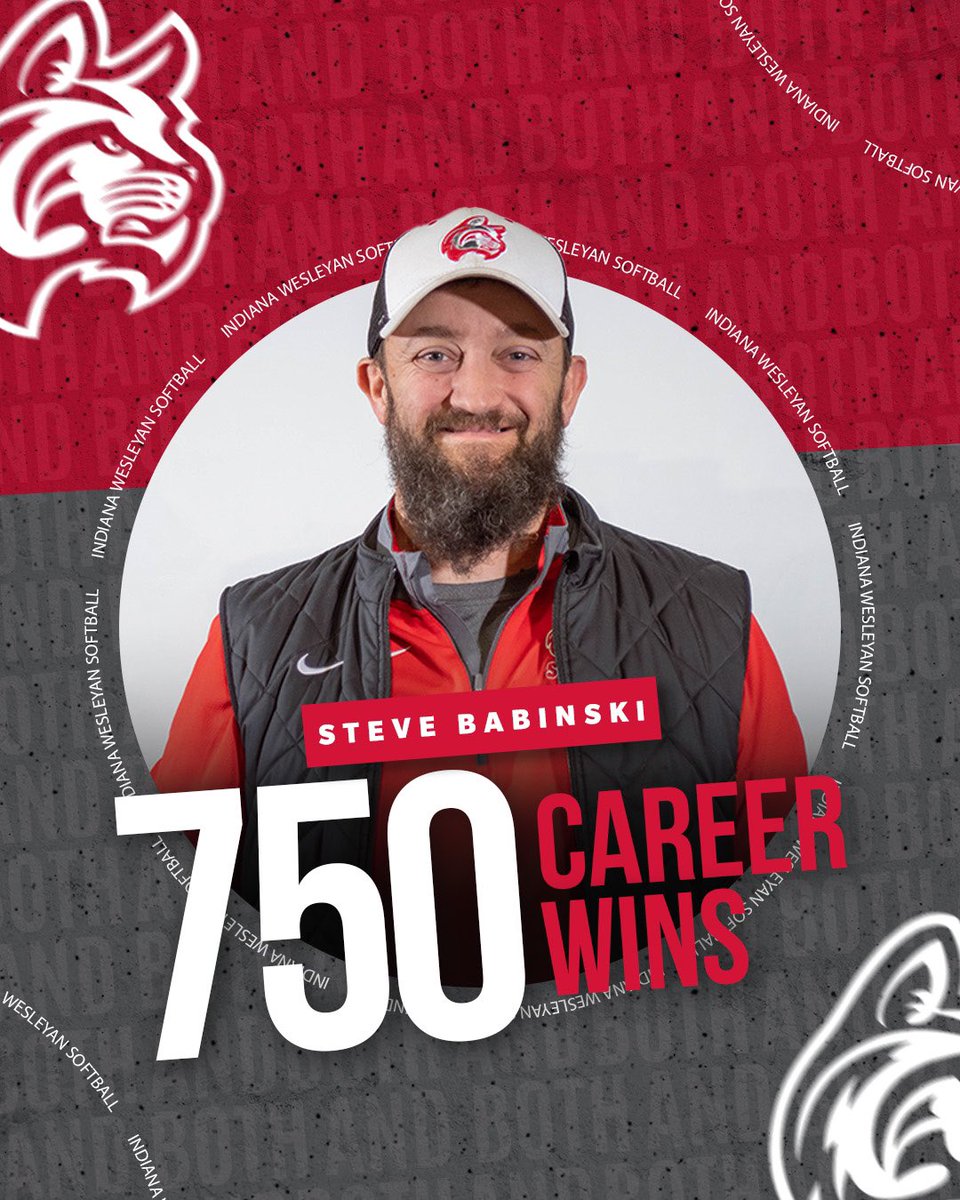 Indiana Wesleyan University Wildcats (@iwuwildcats) on Twitter photo MILESTONE REACHED ‼️
Congratulations to <a href="/IndWesSoftball/">IWU Softball</a> Head Coach Steve Babinski for earning his 750th career win tonight! 😼🥎
#BothAnd MILESTONE REACHED ‼️
Congratulations to <a href="/IndWesSoftball/">IWU Softball</a> Head Coach Steve Babinski for earning his 750th career win tonight! 😼🥎
#BothAnd