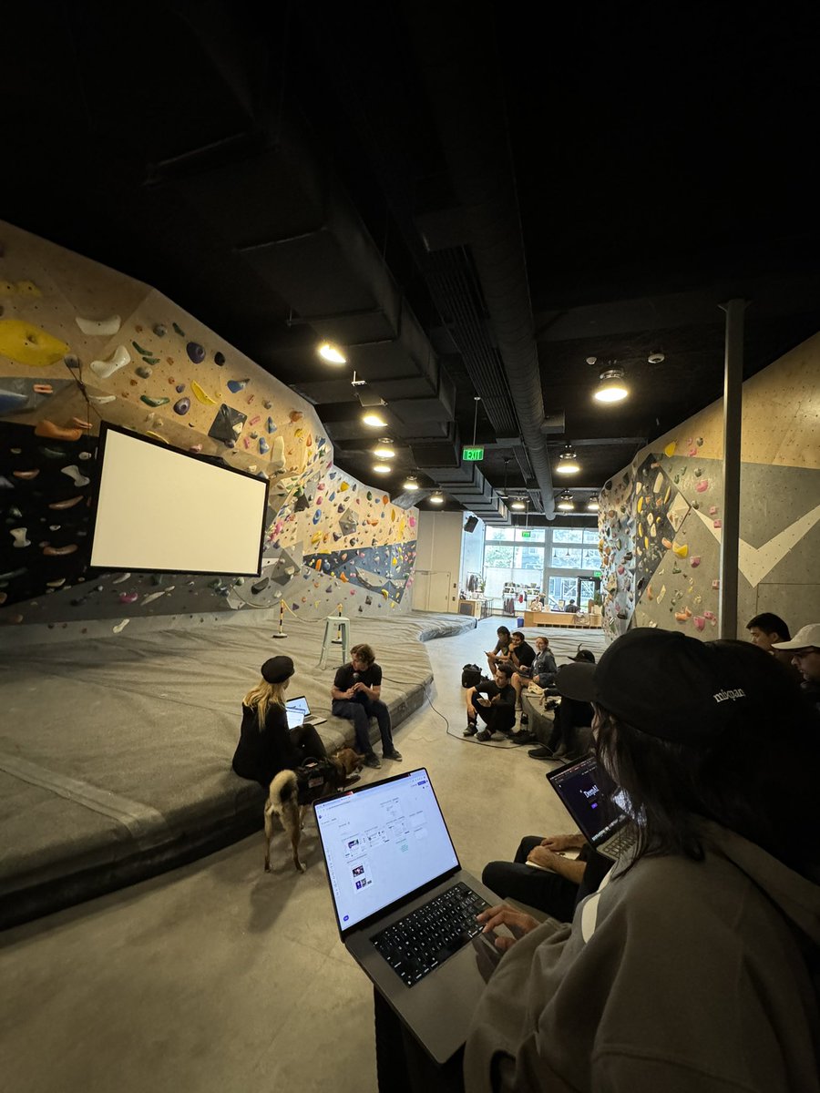 Product Hunt demo night in a climbing gym!