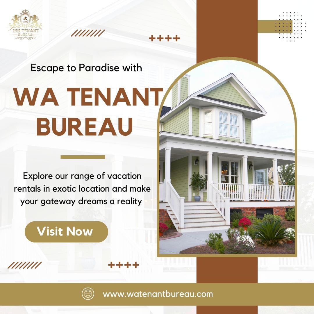 Escape to paradise with WA Tenant BureauExplore our range of vacation rentals in exotic locations and make your getaway dreams a reality.Your slice of paradise is just a click away
 #VacationRentals
#rental #gateway #dreams
#WAPropertySearch #DreamGetaway watenantbureau.com