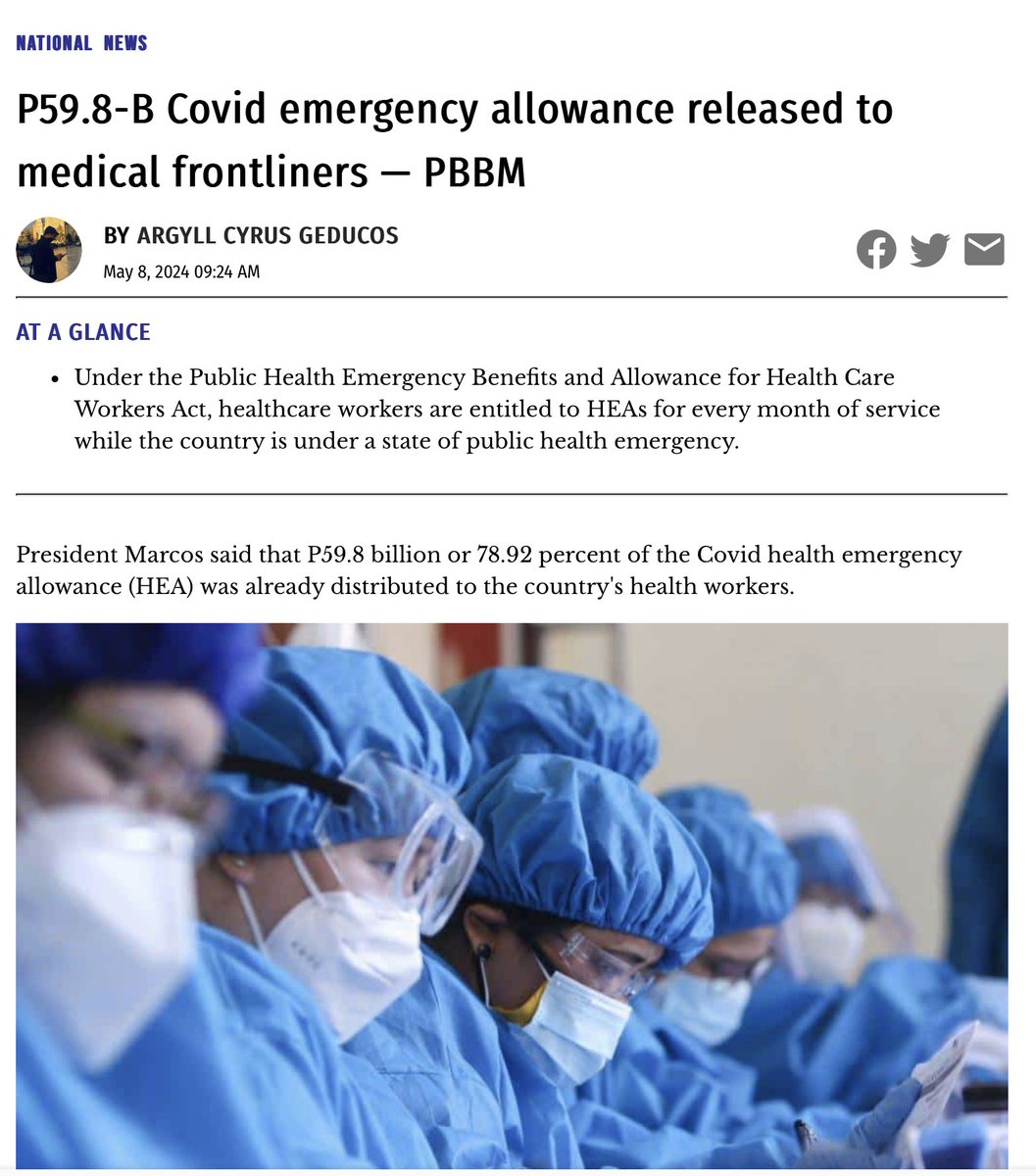 Dolomite beach > Health Emergency Allowance #DuterteLegacy #ExposeTheDutertes Few days ago, President Marcos proudly reported that 78.2% of the Health Emergency Allowance the government owed to the pandemic frontliners has already been released! Amounting to 59.8 Billion!